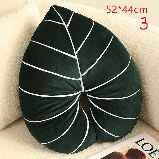 Green Leaf Plush Pillows