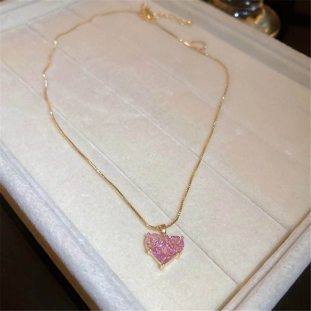 Pink Love Zircon Necklace