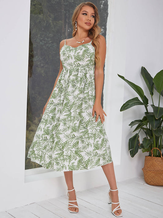 Jungle Printed Backless Dress