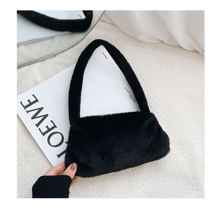 Furry Animal Pattern Shoulder Bag