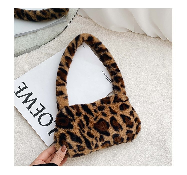 Furry Animal Pattern Shoulder Bag