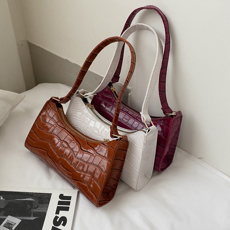 Crocodile Leather Shoulder Bag
