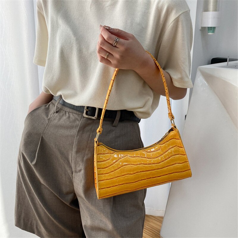 Crocodile Leather Shoulder Bag