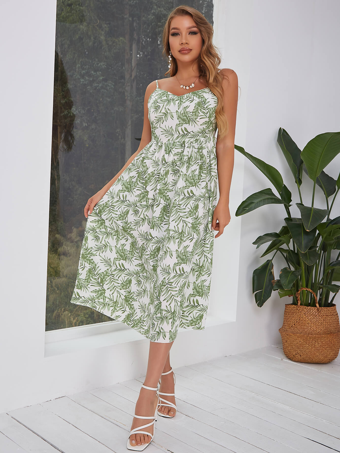 Jungle Printed Backless Dress