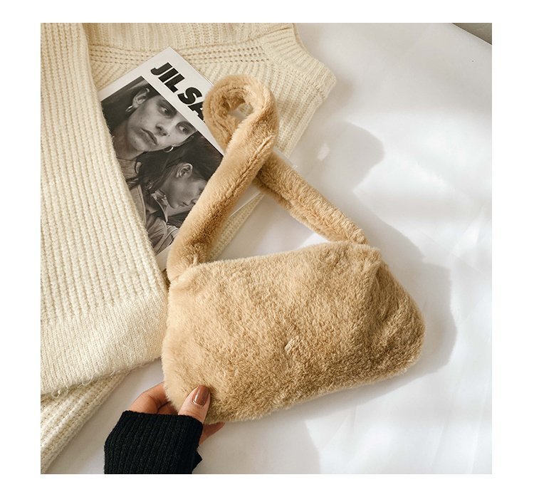 Furry Animal Pattern Shoulder Bag