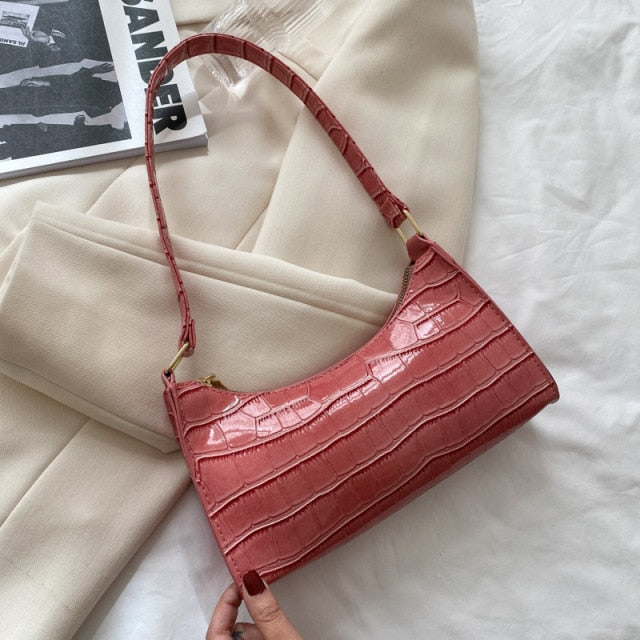 Crocodile Leather Shoulder Bag