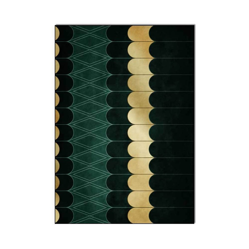 Luxury Deep Emerald Green Mosaic Rugs