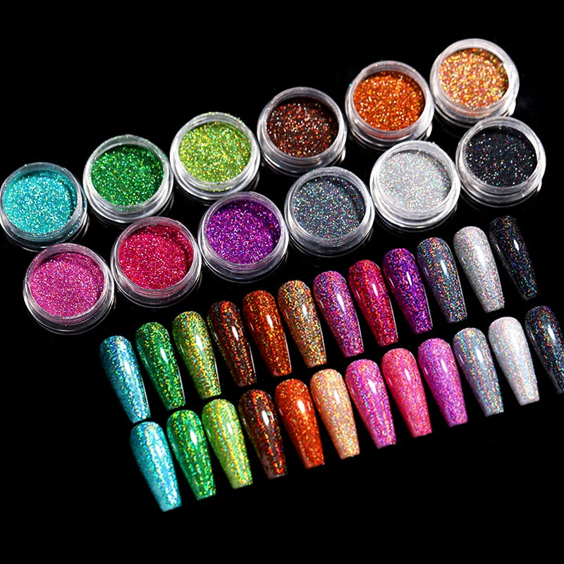 Holographic Nail Powders