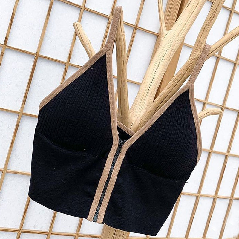 Zipper Bralette Top