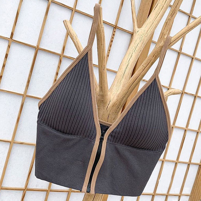 Zipper Bralette Top