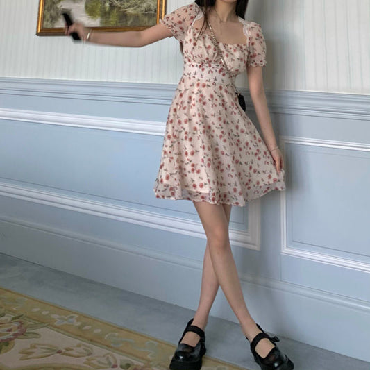 Pink Floral Mini Dress