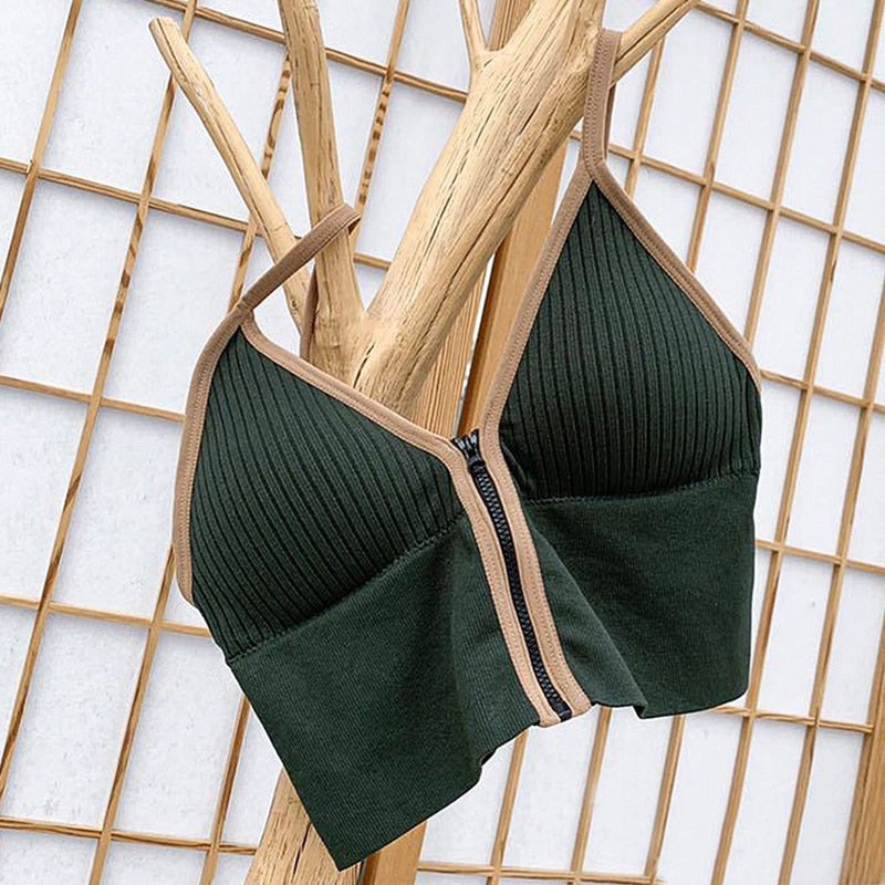 Zipper Bralette Top