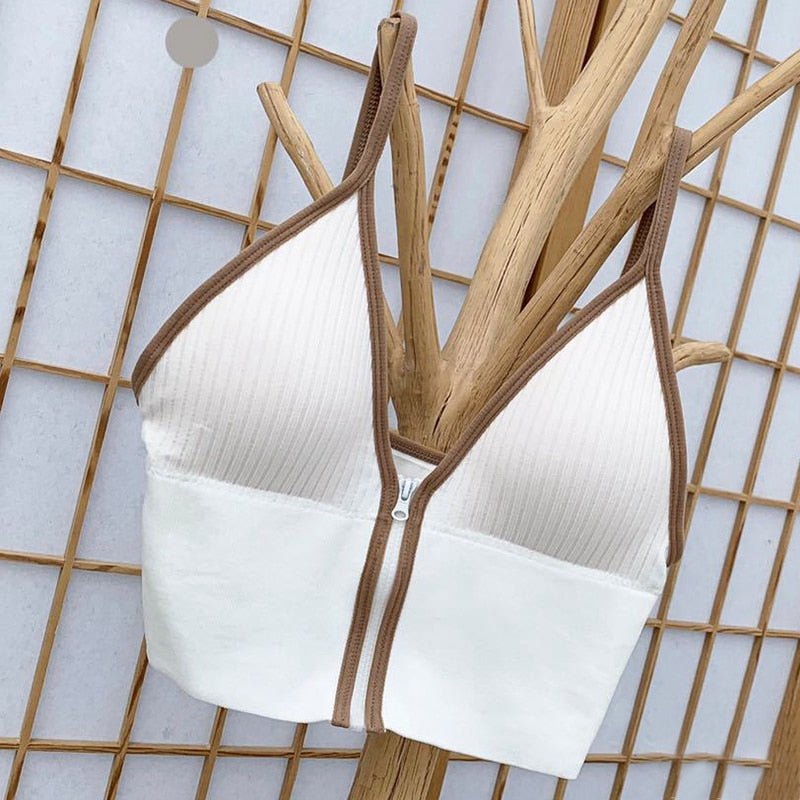 Zipper Bralette Top
