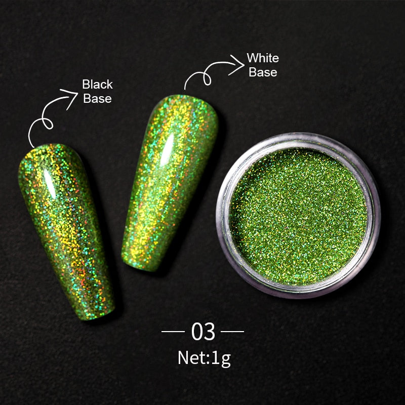 Holographic Nail Powders