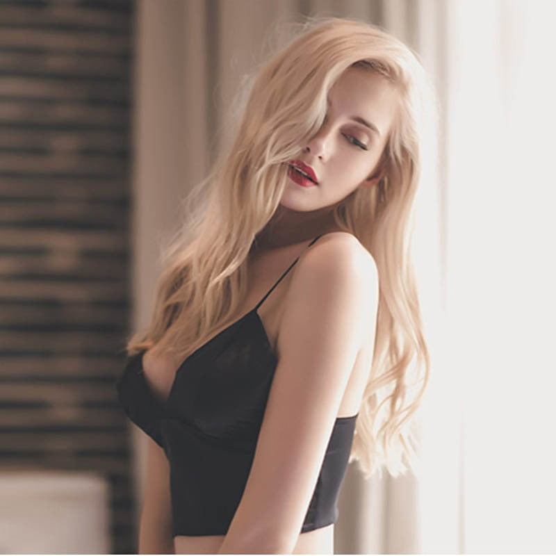 Satin Plunge Crop Top