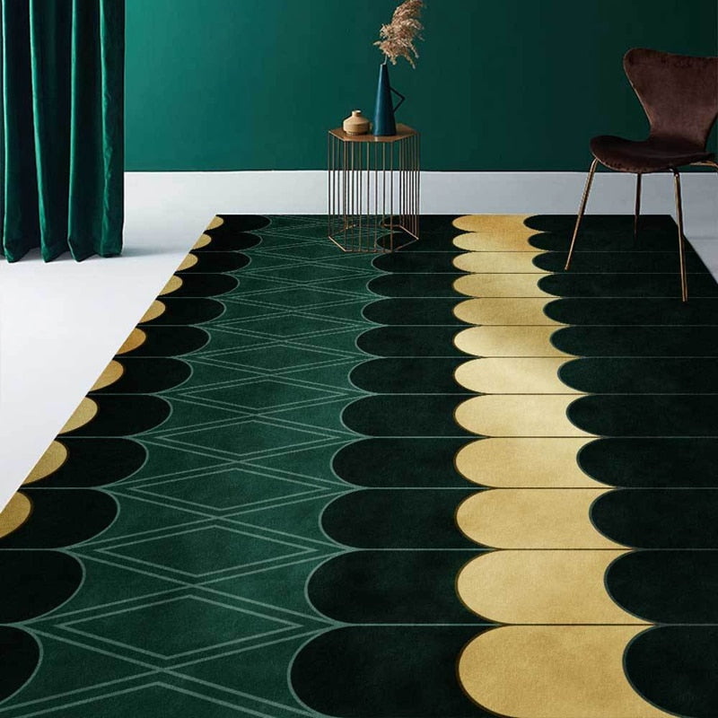 Luxury Deep Emerald Green Mosaic Rugs