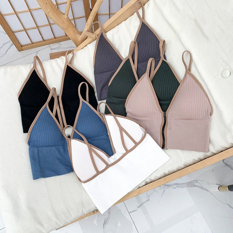 Zipper Bralette Top