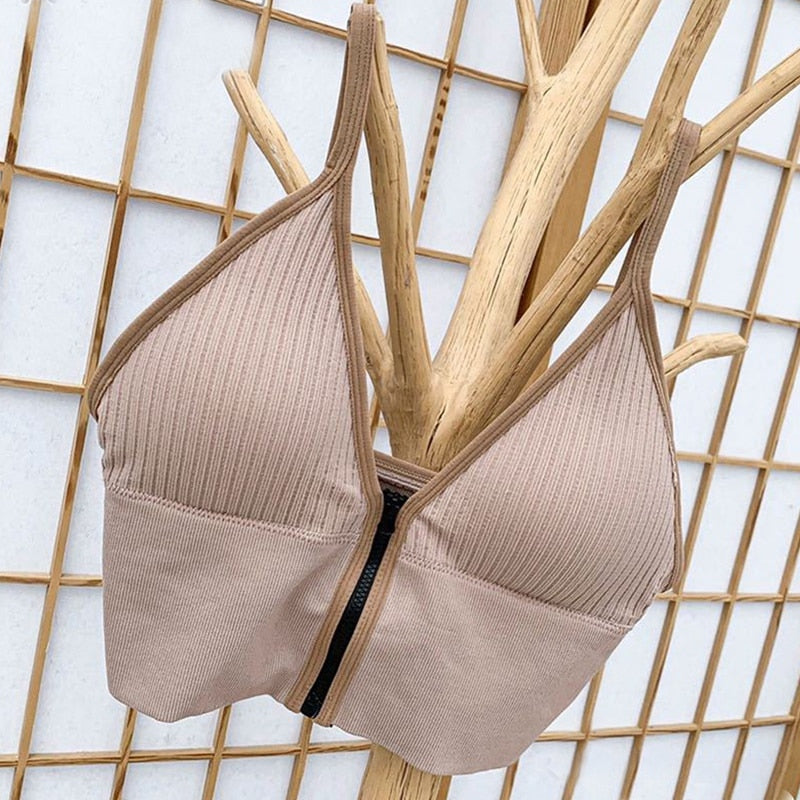 Zipper Bralette Top