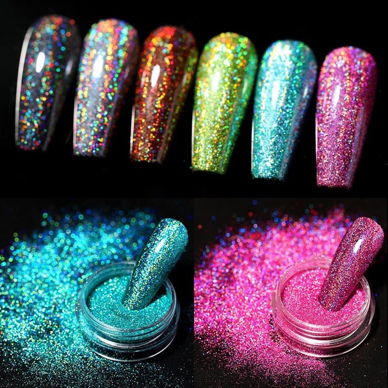 Holographic Nail Powders