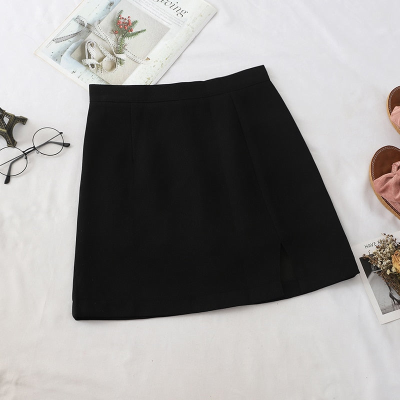 High Waist Slit Skirt
