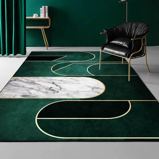 Luxury Deep Emerald Green Mosaic Rugs