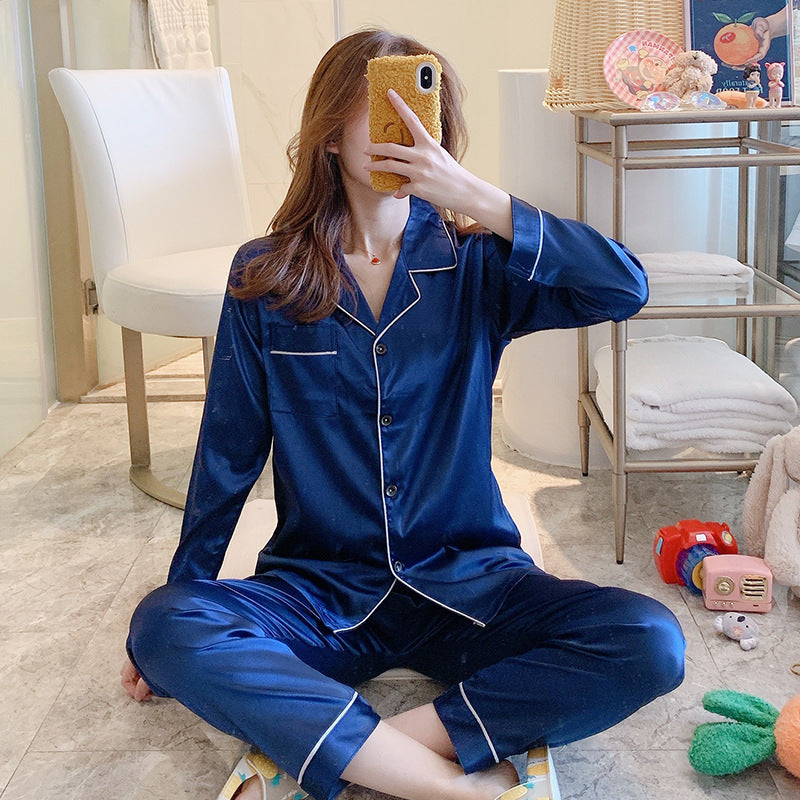 Long-Sleeve Silk Pajamas