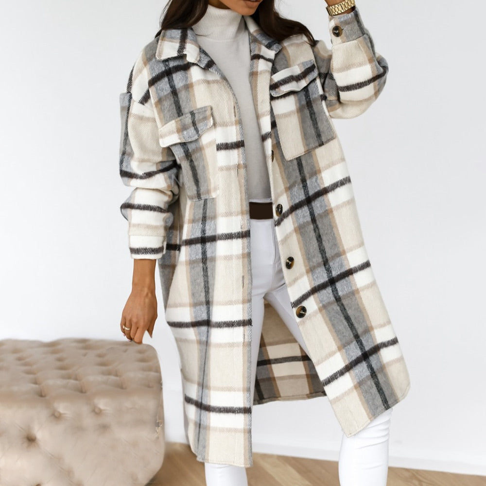 Plaid Wool Coat