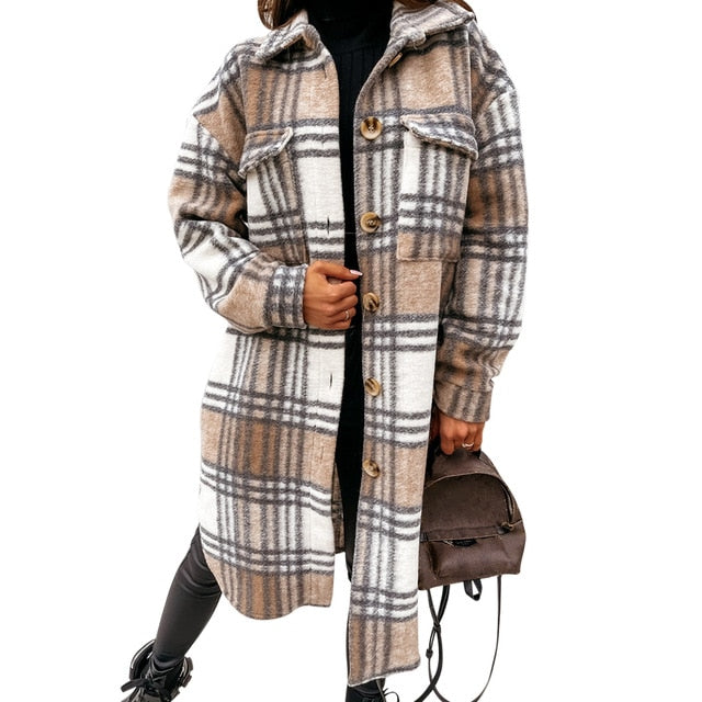 Plaid Wool Coat