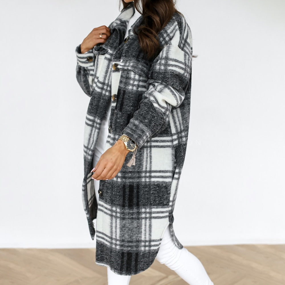 Plaid Wool Coat