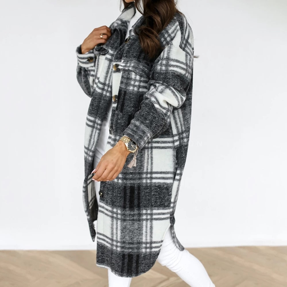 Plaid Wool Coat