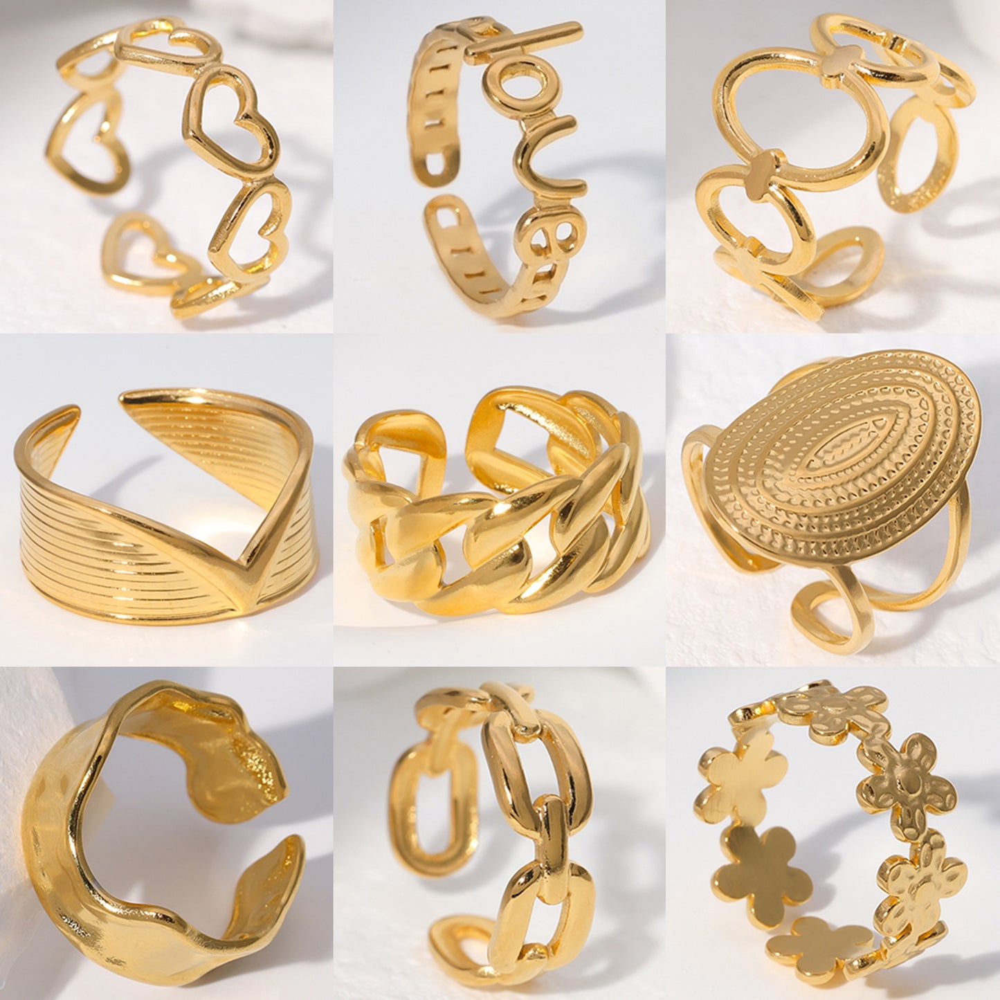 Trendy Stainless Steel Rings