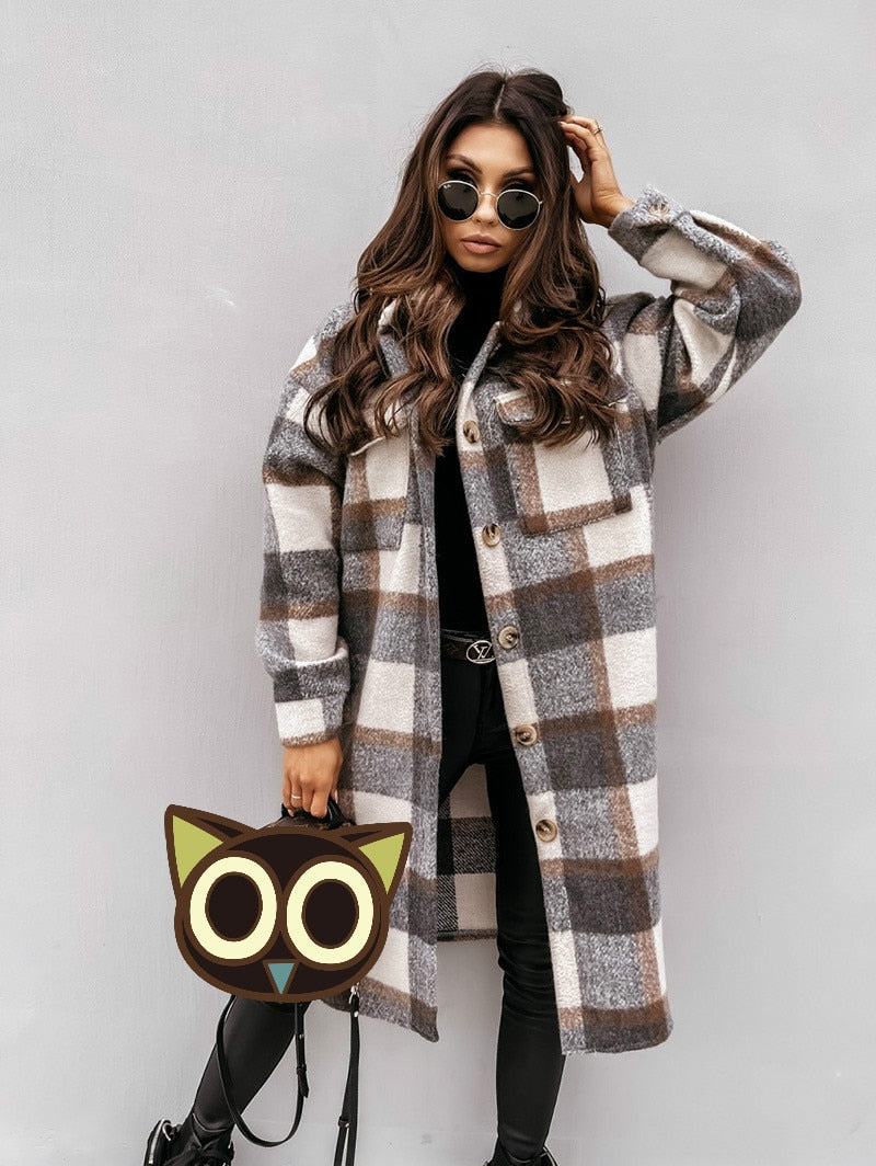 Plaid Wool Coat