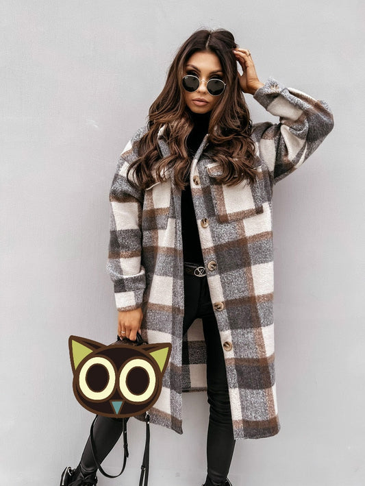 Plaid Wool Coat
