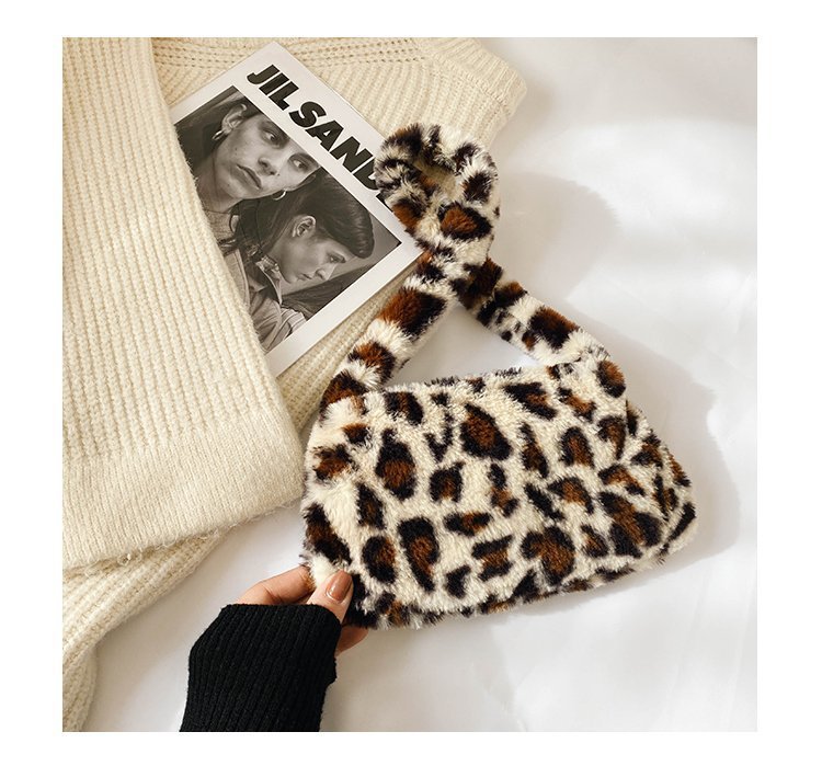 Furry Animal Pattern Shoulder Bag