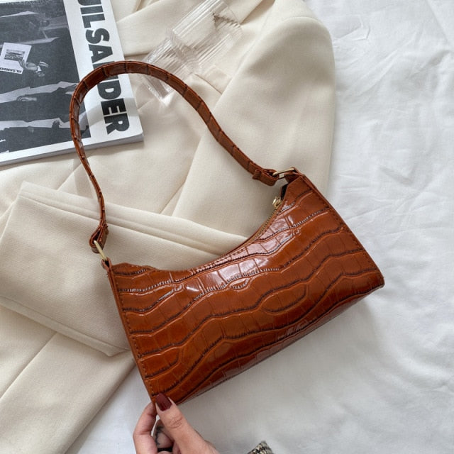Crocodile Leather Shoulder Bag