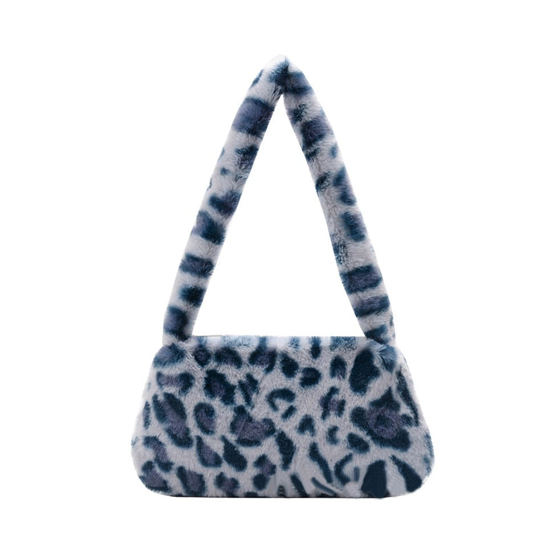 Furry Animal Pattern Shoulder Bag