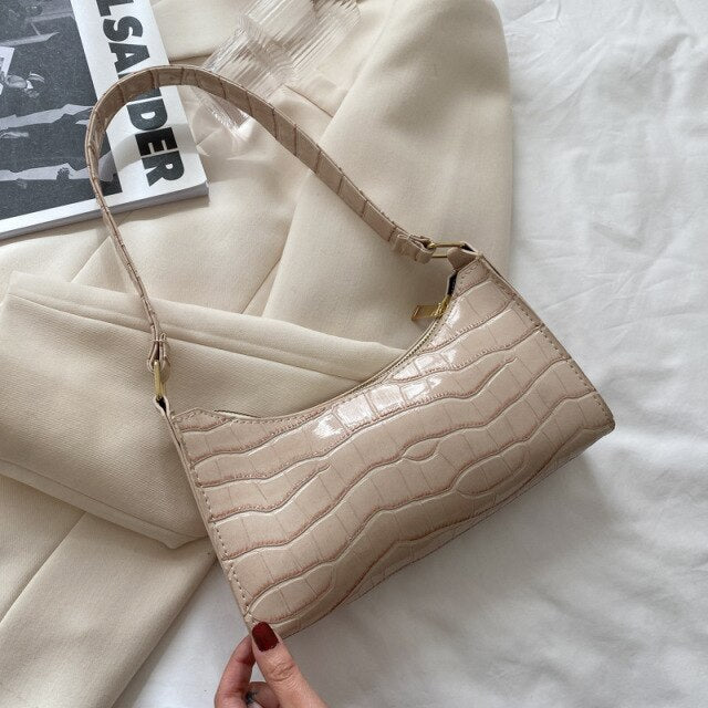 Crocodile Leather Shoulder Bag