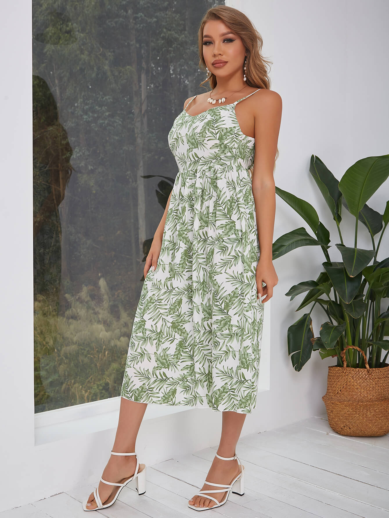 Jungle Printed Backless Dress