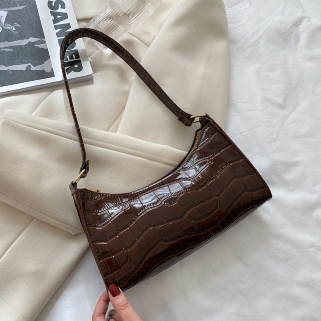 Crocodile Leather Shoulder Bag