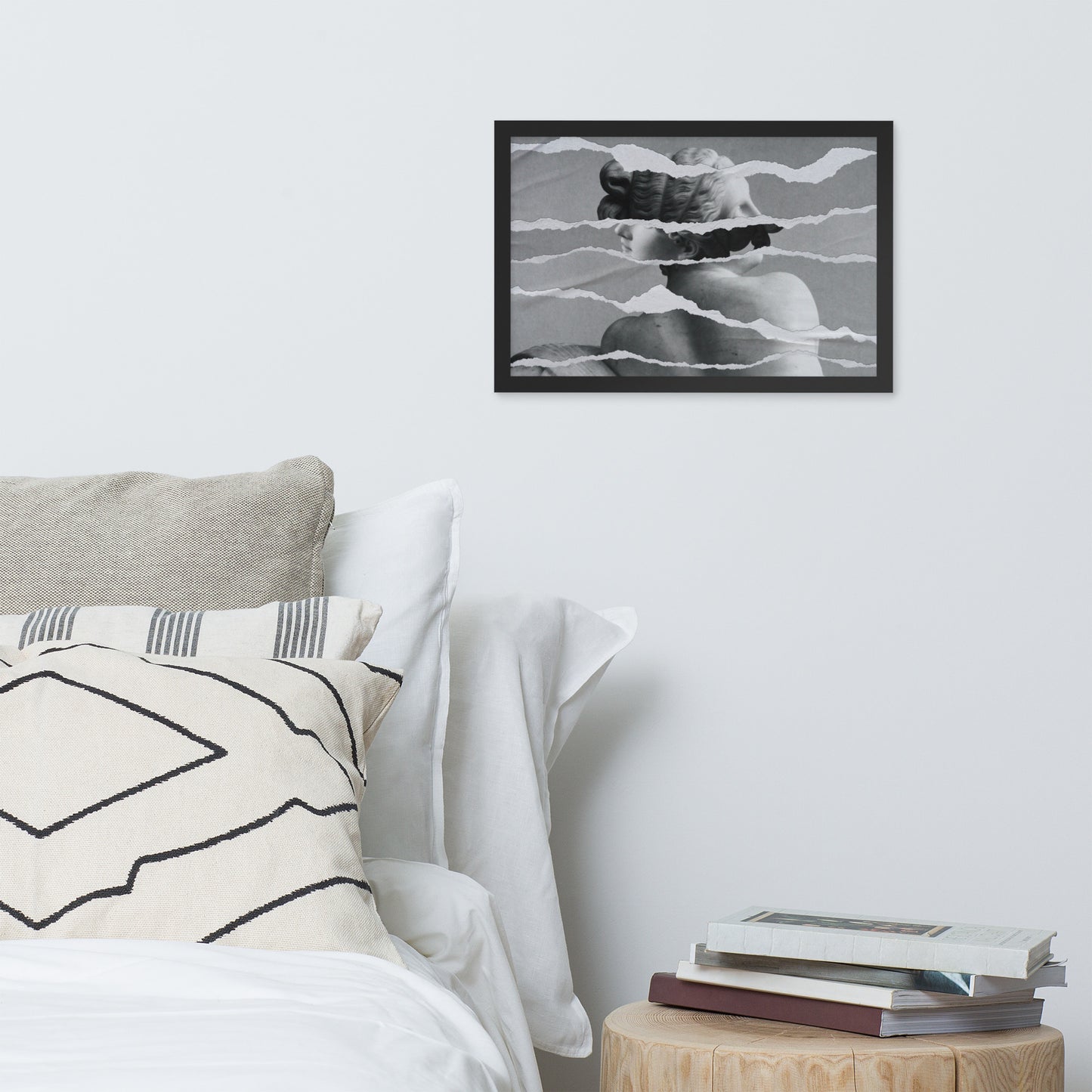 B&W Greek Statue Framed Poster