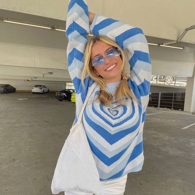 Y2K Heart Power Sweater