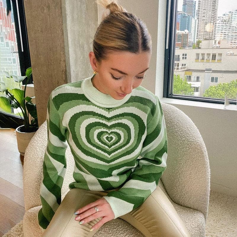 Y2K Heart Power Sweater