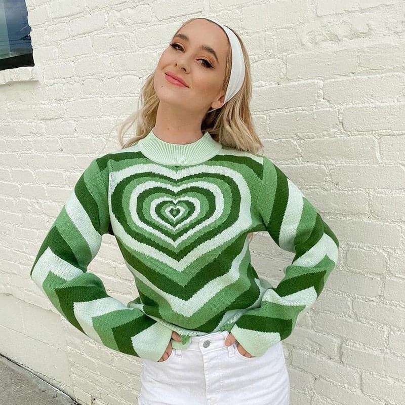 Y2K Heart Power Sweater