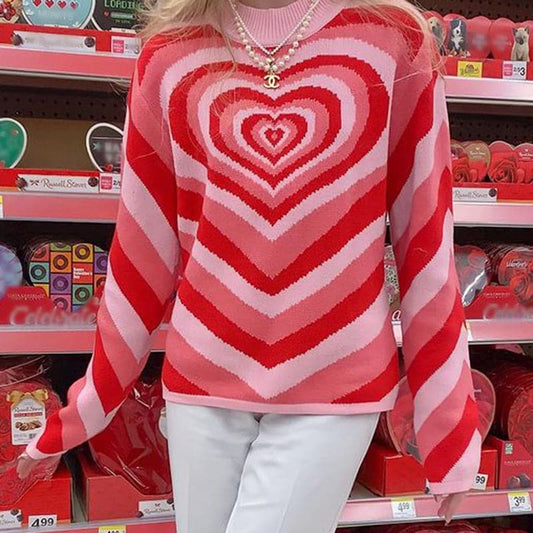 Y2K Heart Power Sweater