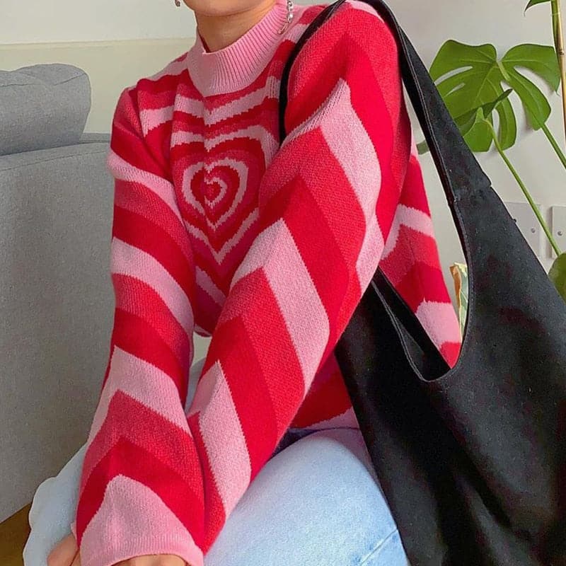 Y2K Heart Power Sweater